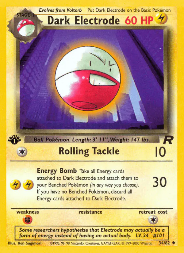 Carta Dark Electrode 34/82 de Team Rocket