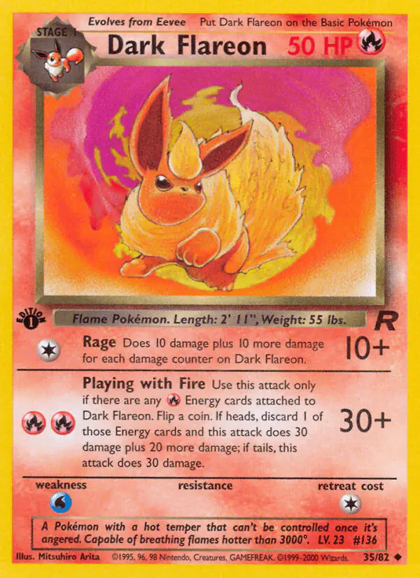 Carta Dark Flareon 35/82 de Team Rocket