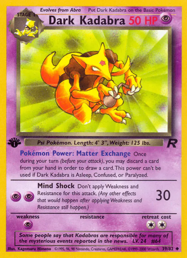 Carta Dark Kadabra 39/82 de Team Rocket