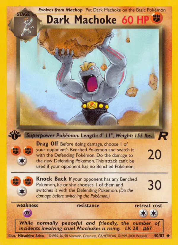 Carta Dark Machoke 40/82 de Team Rocket