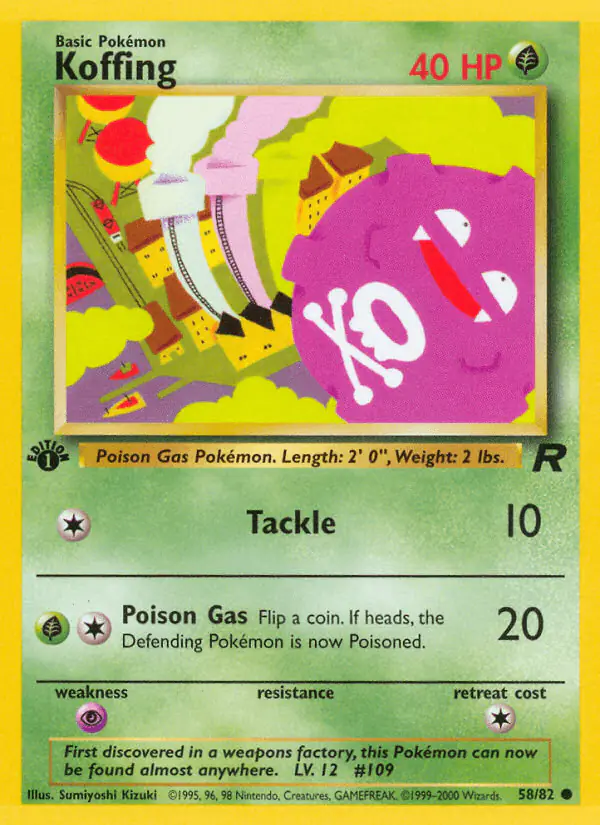 Carta Koffing 58/82 de Team Rocket