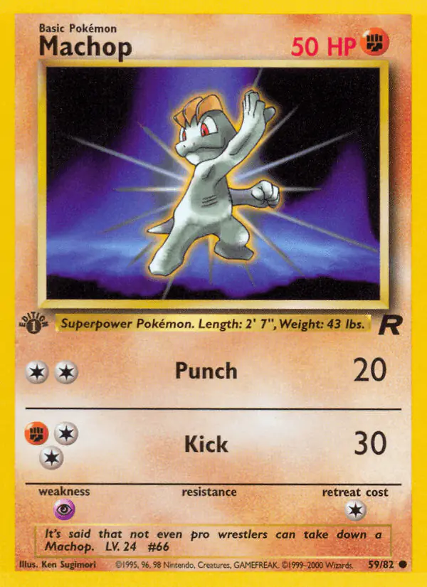 Carta Machop 59/82 de Team Rocket