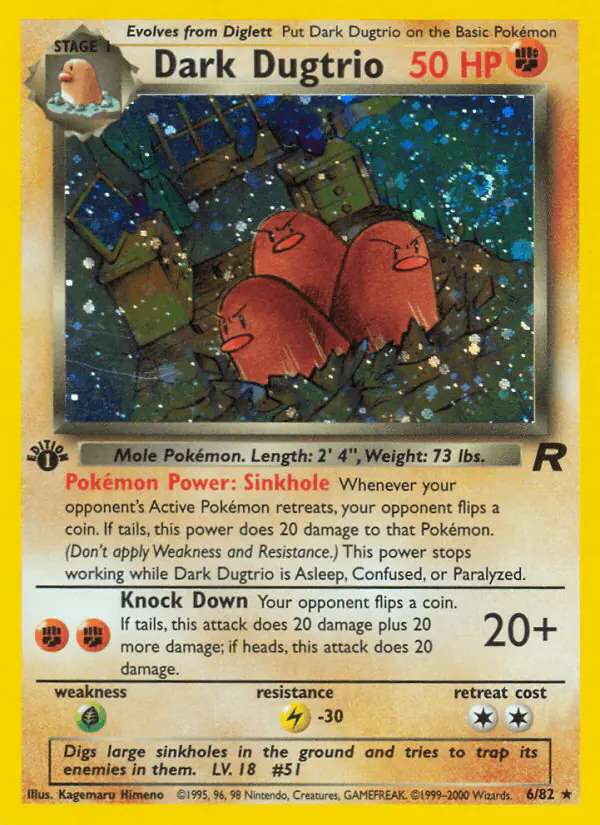 Carta Dark Dugtrio 6/82 de Team Rocket