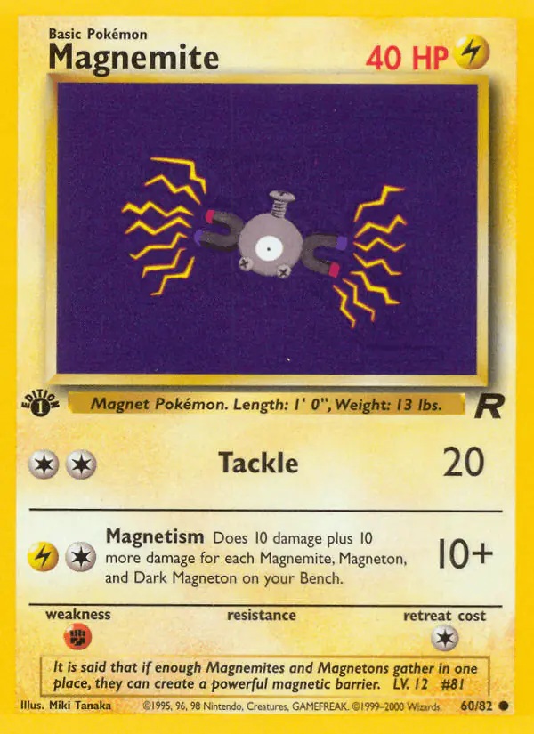 Carta Magnemite 60/82 de Team Rocket