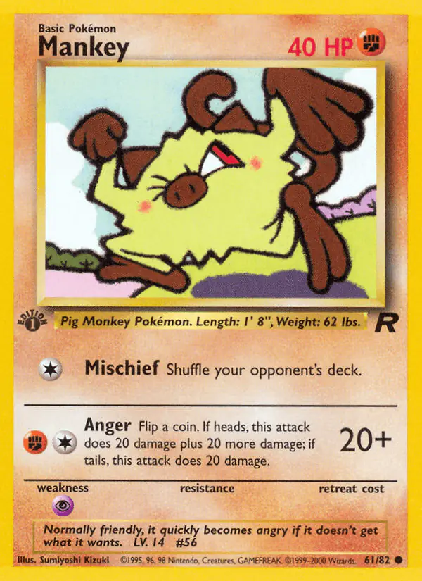 Carta Mankey 61/82 de Team Rocket