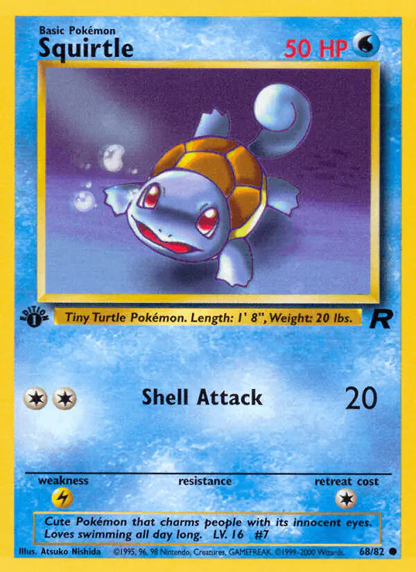 Carta Squirtle 68/82 de Team Rocket