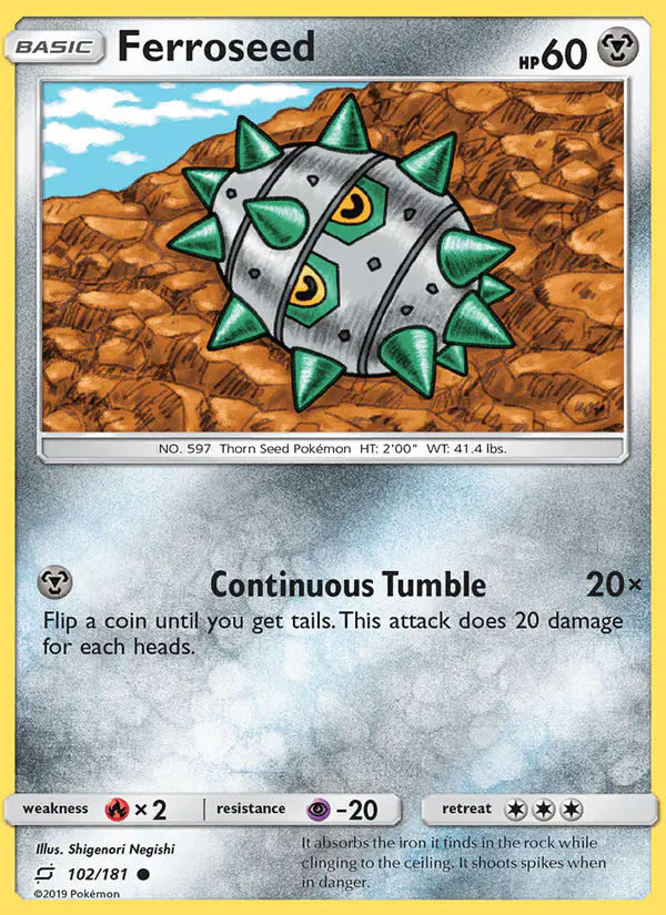 Carta Ferroseed 102/181 de Team Up
