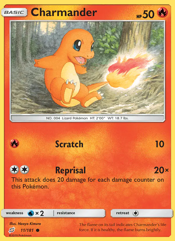 Carta Charmander 11/181 de Team Up