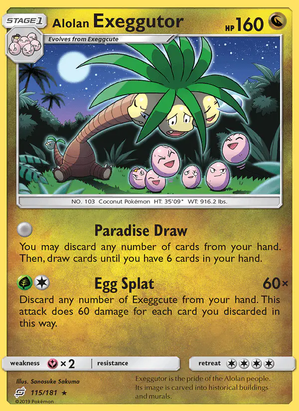 Carta Alolan Exeggutor 115/181 de Team Up