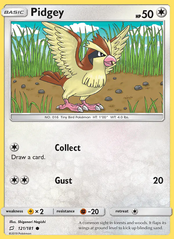 Carta Pidgey 121/181 de Team Up