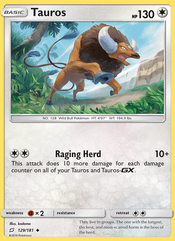 Carta Tauros 129/181 de Team Up