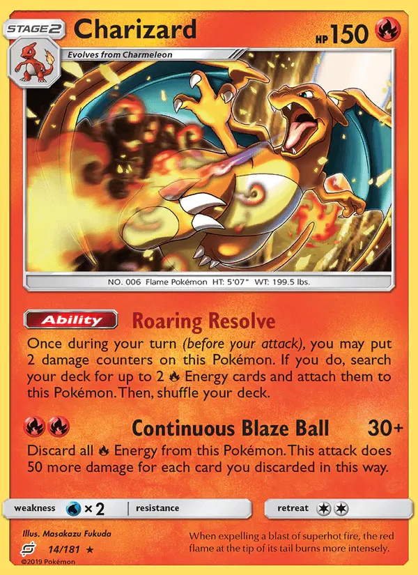 Carta Charizard 14/181 de Team Up