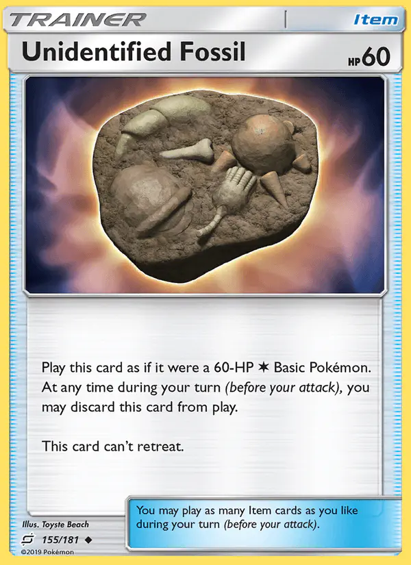 Carta Unidentified Fossil 155/181 de Team Up