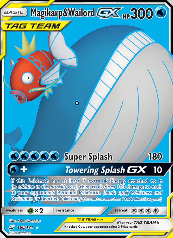 Carta Magikarp & Wailord GX 160/181 de Team Up