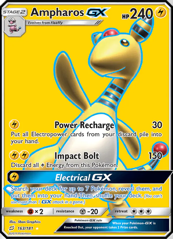 Carta Ampharos GX 163/181 de Team Up