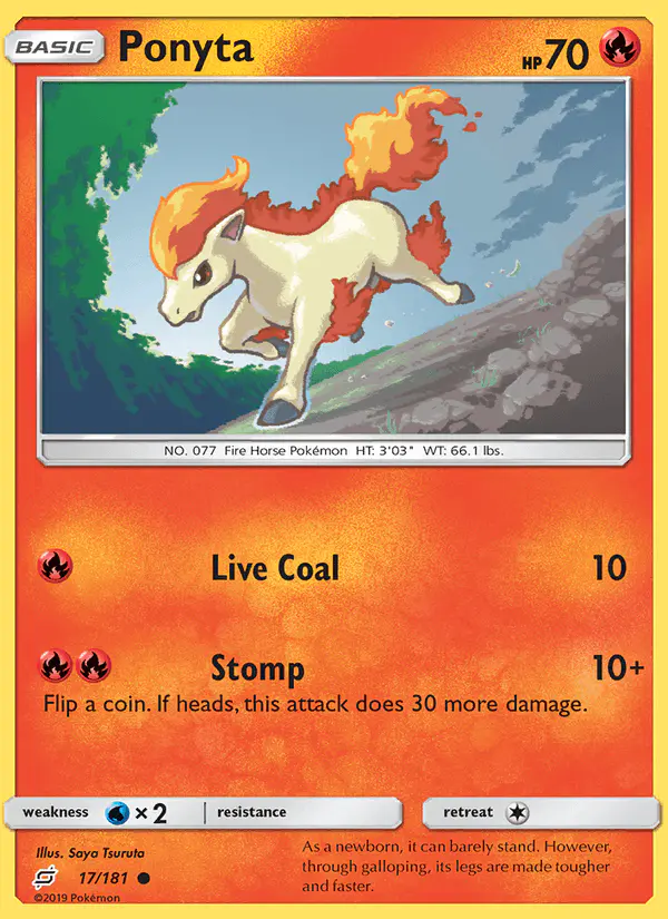 Carta Ponyta 17/181 de Team Up