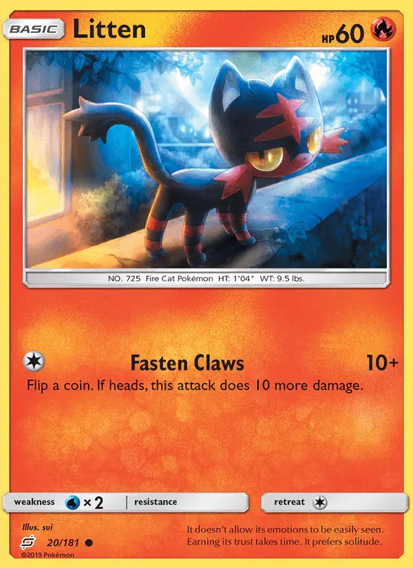 Carta Litten 20/181 de Team Up