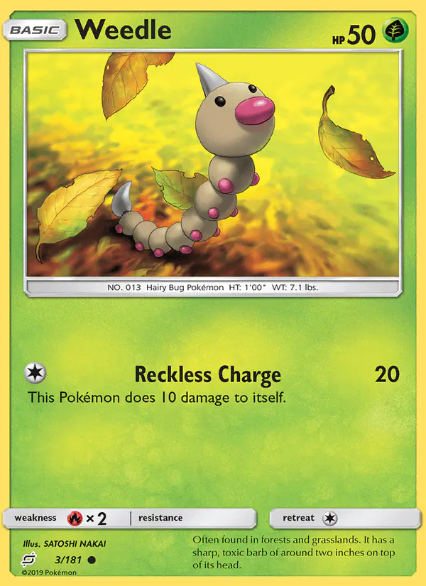 Carta Weedle 3/181 de Team Up