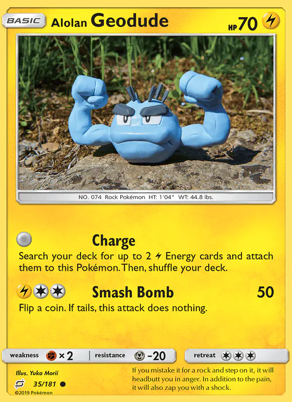Carta Alolan Geodude 35/181 de Team Up