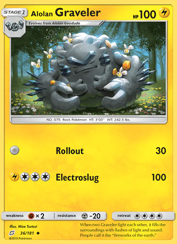 Carta Alolan Graveler 36/181 de Team Up