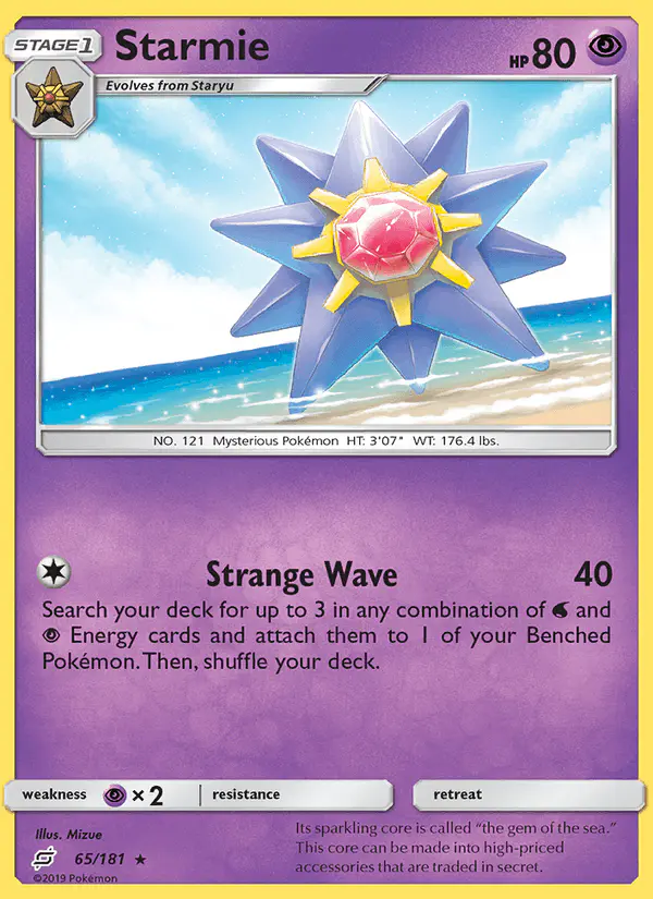 Carta Starmie 65/181 de Team Up