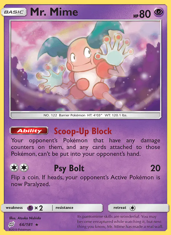 Carta Mr. Mime 66/181 de Team Up