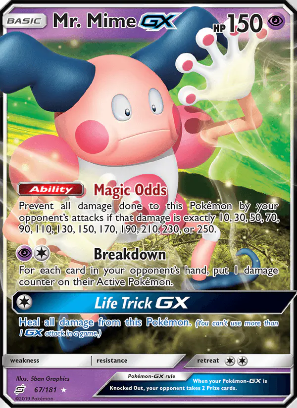Carta Mr. Mime GX 67/181 de Team Up