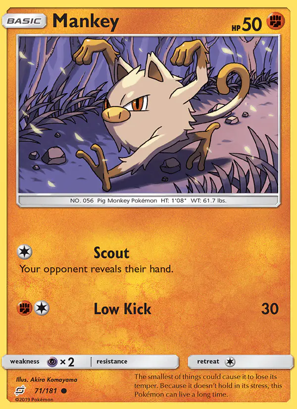 Carta Mankey 71/181 de Team Up
