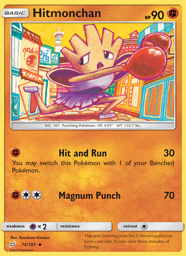 Carta Hitmonchan 74/181 de Team Up