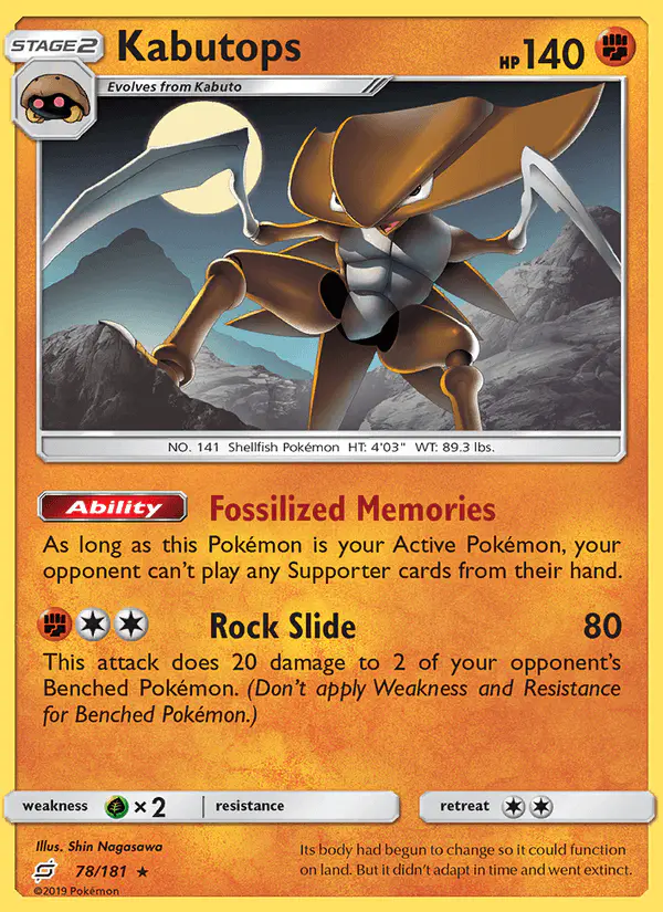 Carta Kabutops 78/181 de Team Up