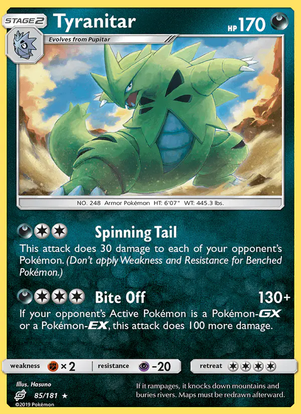 Carta Tyranitar 85/181 de Team Up