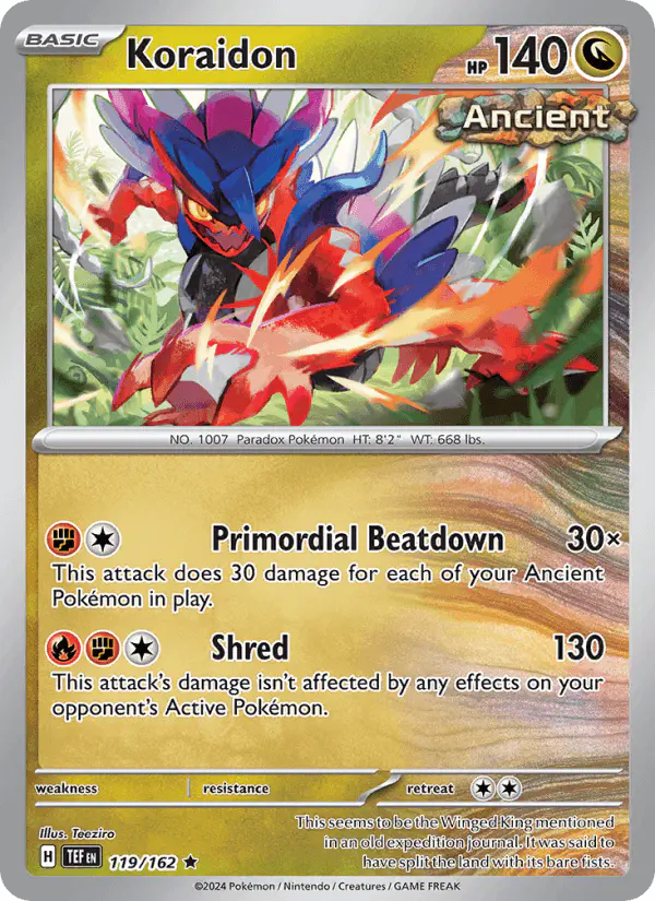 Carta Koraidon 119/162 de Temporal Forces
