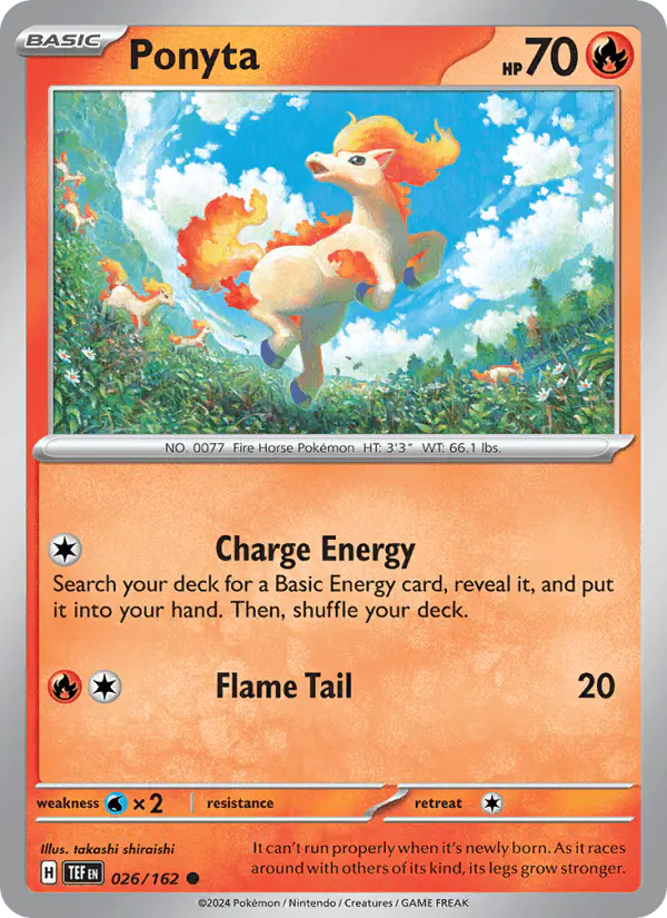 Carta Ponyta 026/162 de Temporal Forces