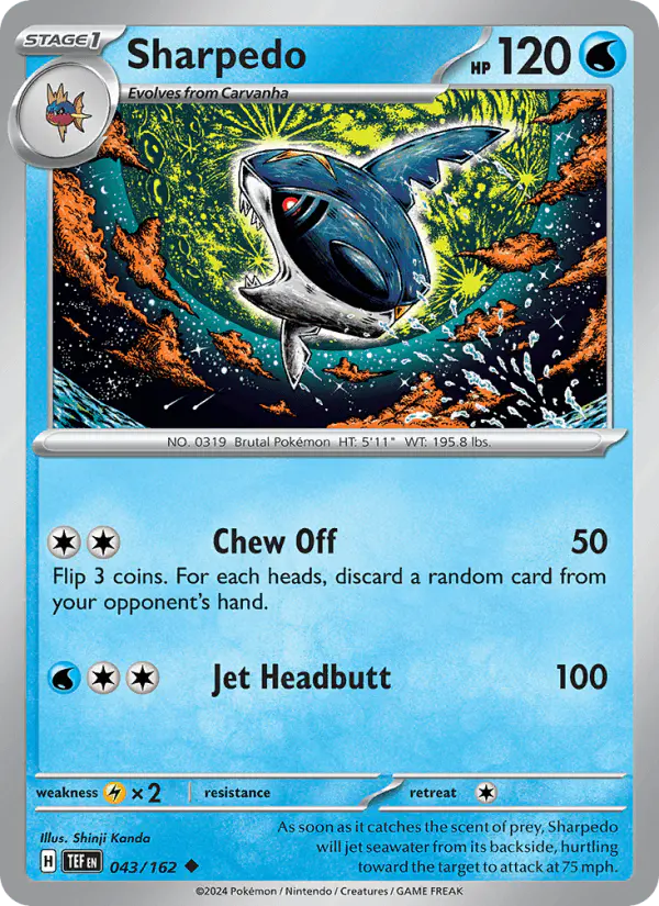 Carta Sharpedo 043/162 de Temporal Forces