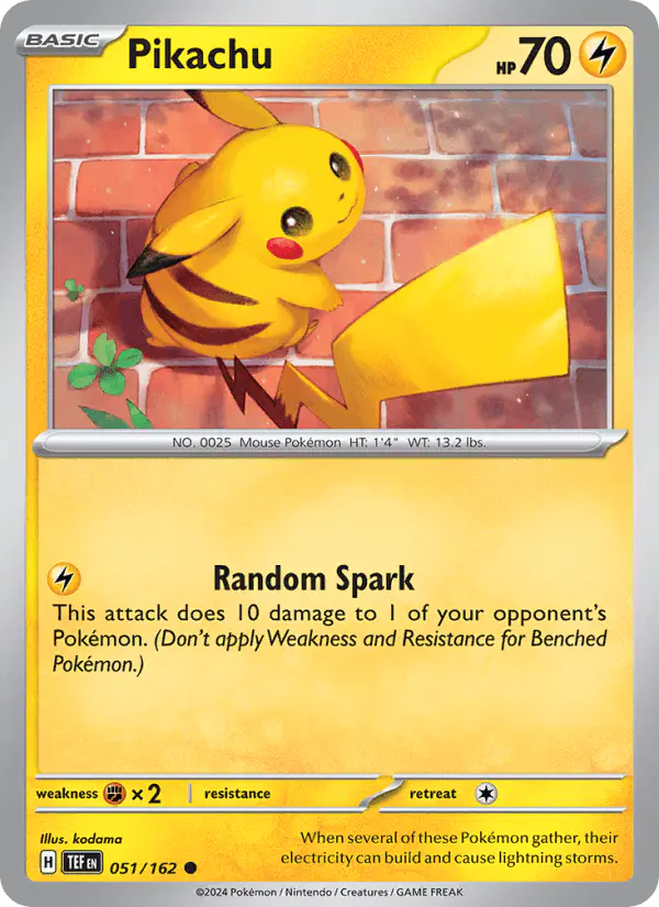 Carta Pikachu 051/162 de Temporal Forces
