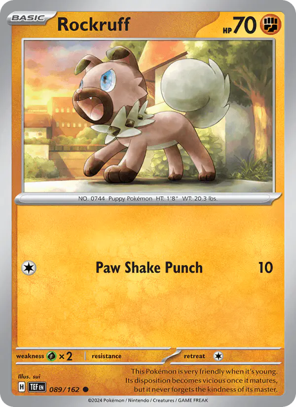 Carta Rockruff 089/162 de Temporal Forces