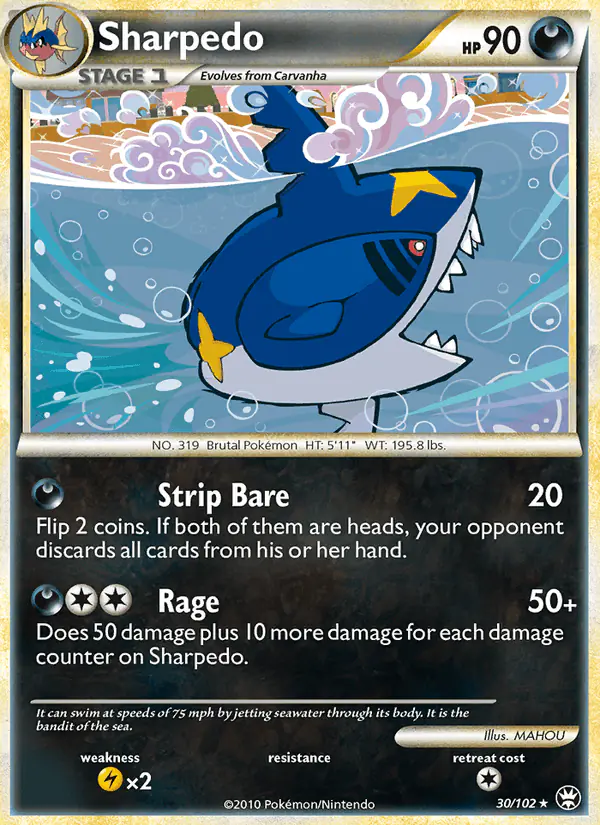 Carta Sharpedo 30/102 de Triumphant