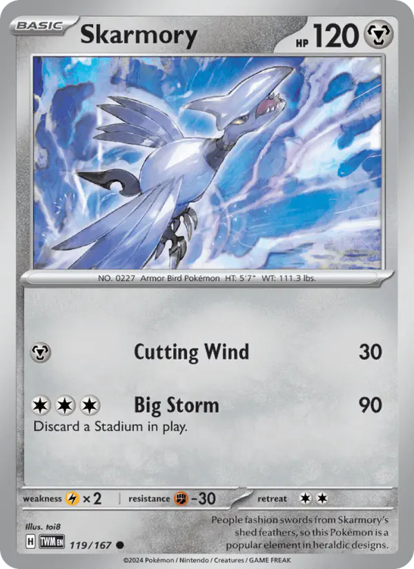 Carta Skarmory 119/167 de Twilight Masquerade
