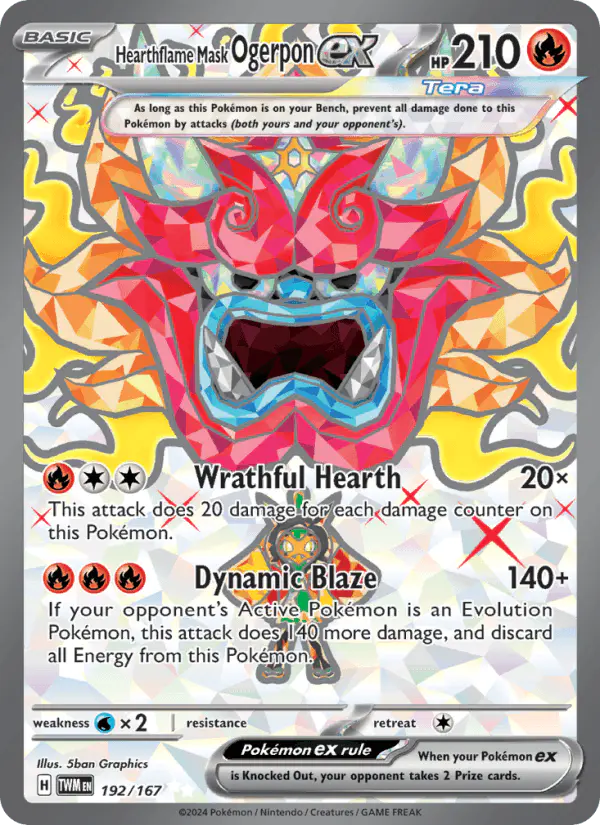 Carta Hearthflame Mask Ogerpon ex 192/167 de Twilight Masquerade