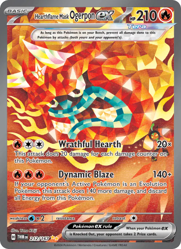 Carta Hearthflame Mask Ogerpon ex 212/167 de Twilight Masquerade