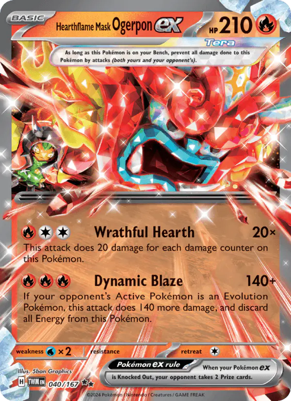 Carta Hearthflame Mask Ogerpon ex 040/167 de Twilight Masquerade