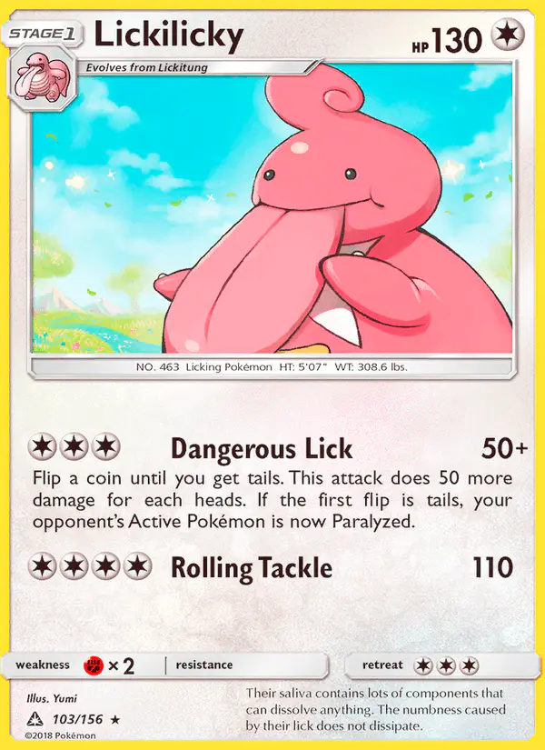 Carta Lickilicky 103/156 de Ultra Prism
