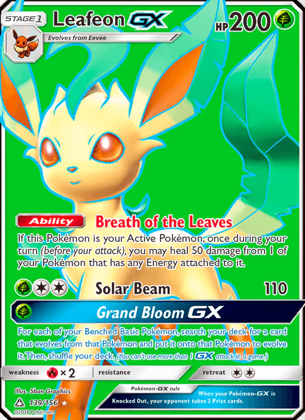 Carta Leafeon GX 139/156 de Ultra Prism