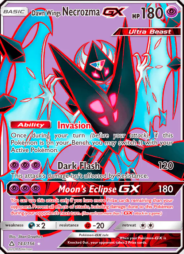 Carta Dawn Wings Necrozma GX 143/156 de Ultra Prism