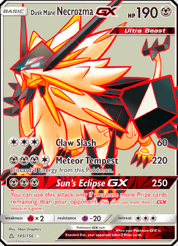 Carta Dusk Mane Necrozma GX 145/156 de Ultra Prism