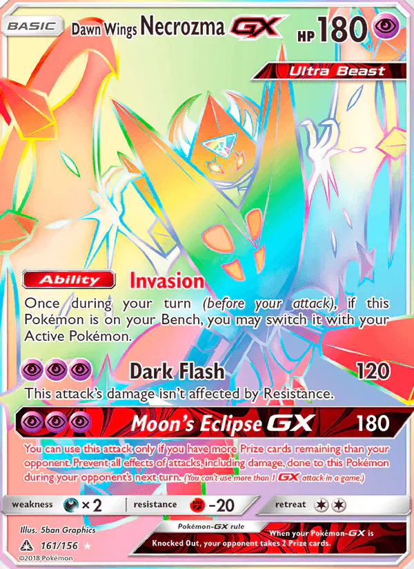Carta Dawn Wings Necrozma GX 161/156 de Ultra Prism
