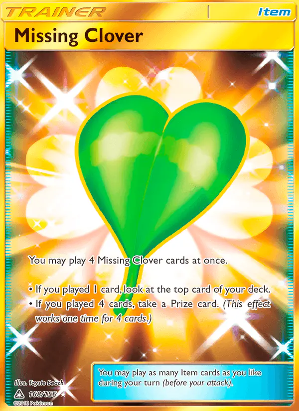 Carta Missing Clover 168/156 de Ultra Prism