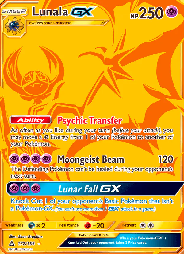 Carta Lunala GX 172/156 de Ultra Prism