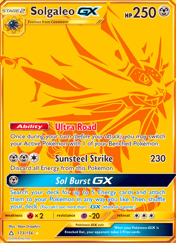 Carta Solgaleo GX 173/156 de Ultra Prism