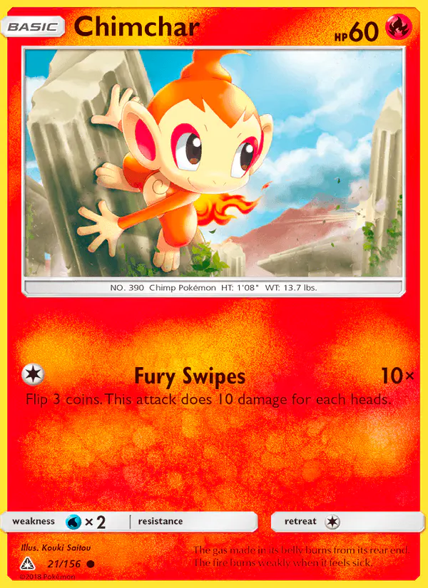 Carta Chimchar 21/156 de Ultra Prism